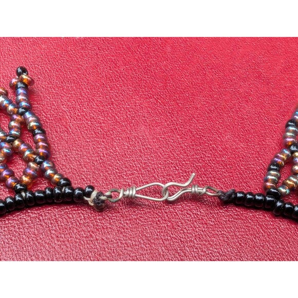 Vintage Iridescent Beaded Collar Necklace - Picture 3 of 8